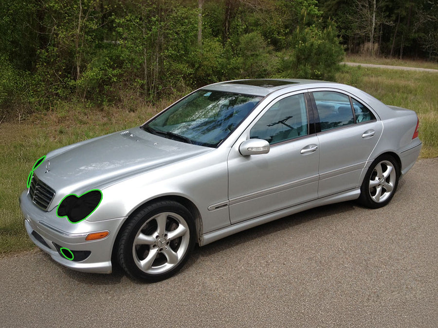 mercedes-benz c-class 2005-2011 (sedan) Headlight Tint Location