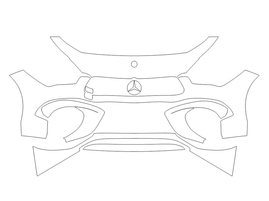 cla class Avery Dennison Clear Bra Bumper Precut PPF Diagram
