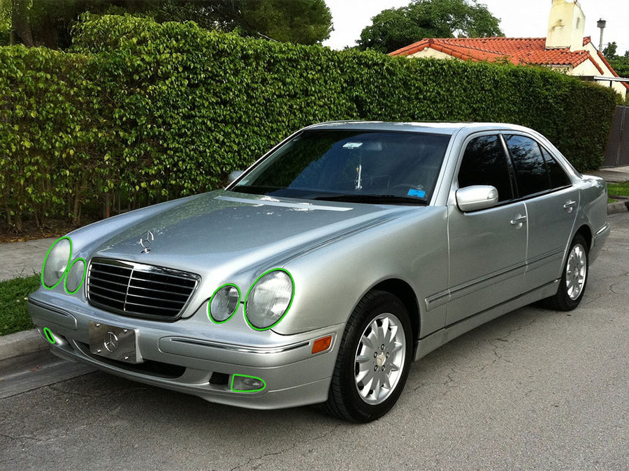 mercedes-benz e-class 2000-2002 (sedan) Headlight Protection Installation Location