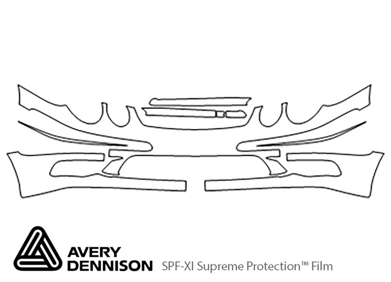 e-class Avery Dennison Clear Bra Bumper Precut PPF Diagram