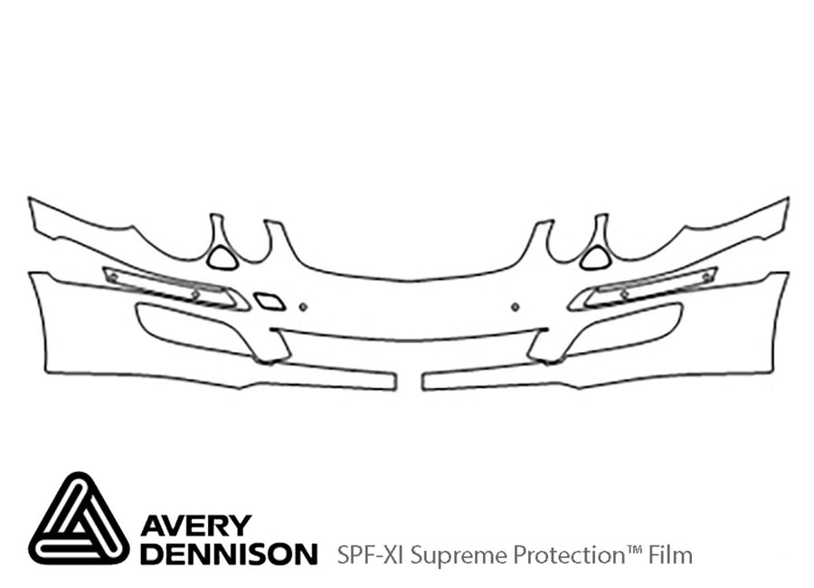 e-class Avery Dennison Clear Bra Bumper Precut PPF Diagram