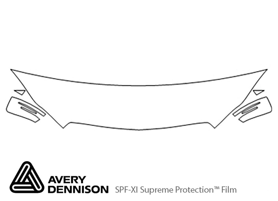 e-class Avery Dennison Clear Bra Hood Precut PPF Diagram