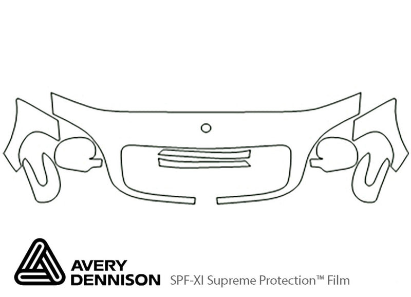m-class Avery Dennison Clear Bra Hood Precut PPF Diagram