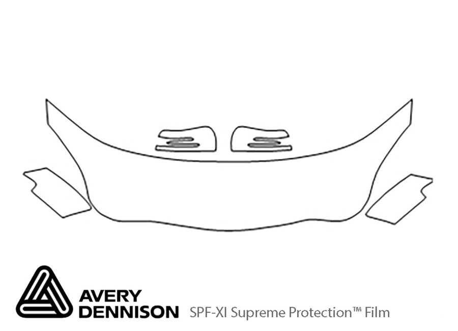 m-class Avery Dennison Clear Bra Hood Precut PPF Diagram