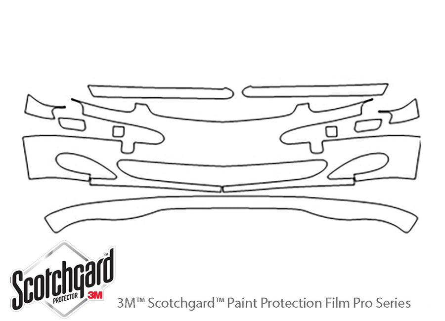 s-class 3M Clear Bra Bumper Precut PPF Diagram