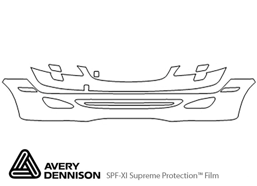 s-class Avery Dennison Clear Bra Bumper Precut PPF Diagram