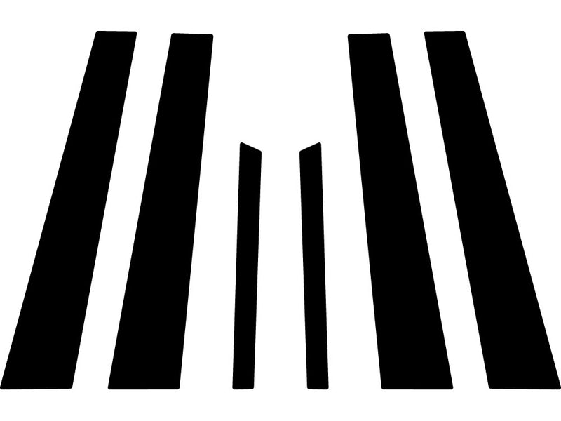 mercedes-benz s-class 2007-2013 (sedan) Matte Black Pillar Trim Diagram