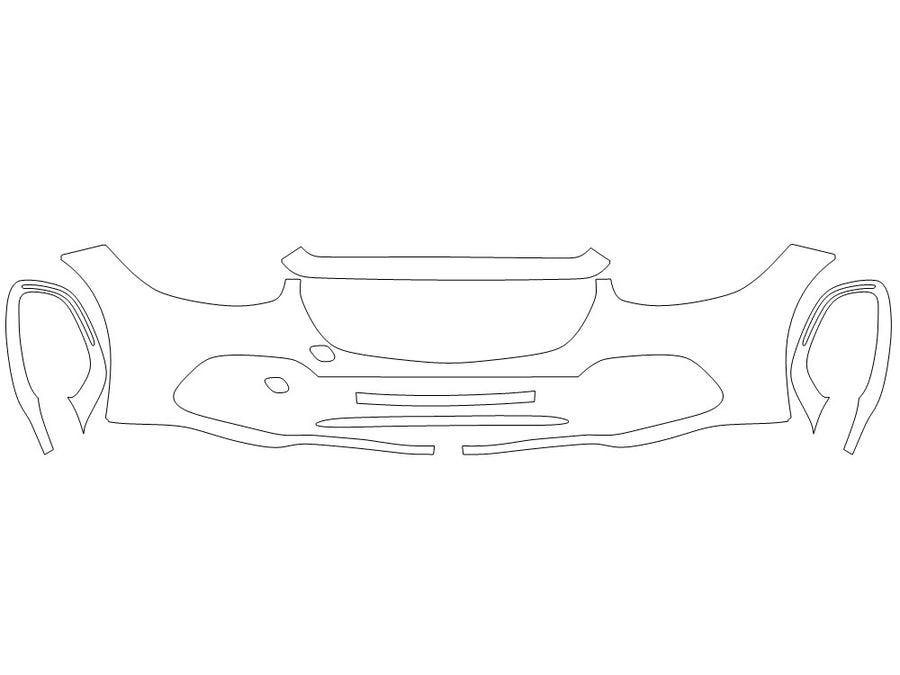 s-class Avery Dennison Clear Bra Bumper Precut PPF Diagram