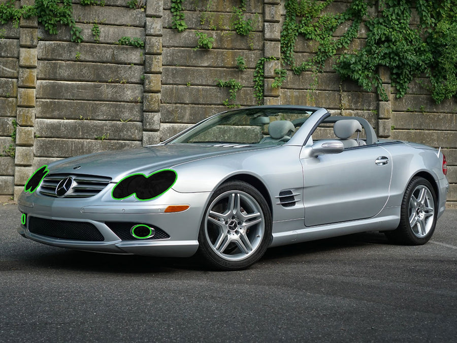 mercedes-benz sl-class 2007-2008 (coupe / convertible) Headlight Tint Location