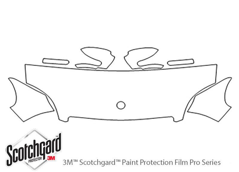 slk-class 3M Clear Bra Hood Precut PPF Diagram