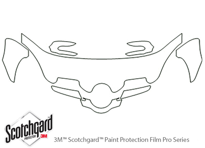 slk-class 3M Clear Bra Hood Precut PPF Diagram