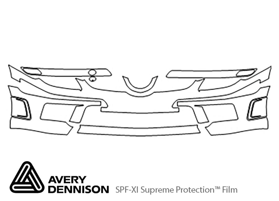 slk-class Avery Dennison Clear Bra Bumper Precut PPF Diagram