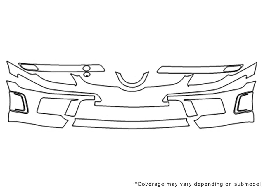 slk-class 3M Clear Bra Bumper Precut PPF Diagram