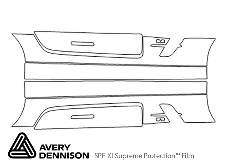 sls-class Avery Dennison Clear Bra Door Cup Precut PPF Diagram