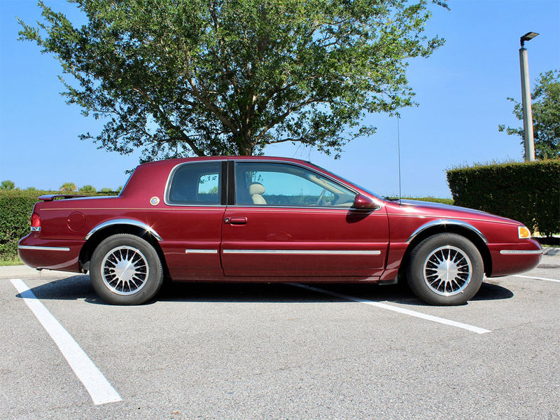 mercury cougar 1990-1997 Brushed Aluminum Black Pillar Trim