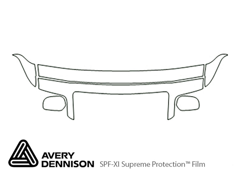 grand marquis Avery Dennison Clear Bra Hood Precut PPF Diagram