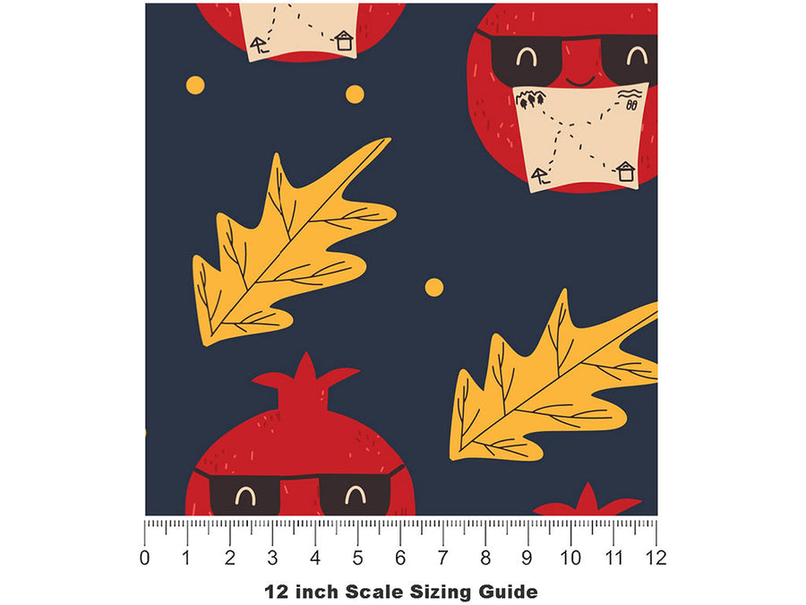 Messy Snack Fruit Vinyl Film Pattern Size 12 inch Scale~Rwraps Messy Snack Fruit Sizing Chart~2