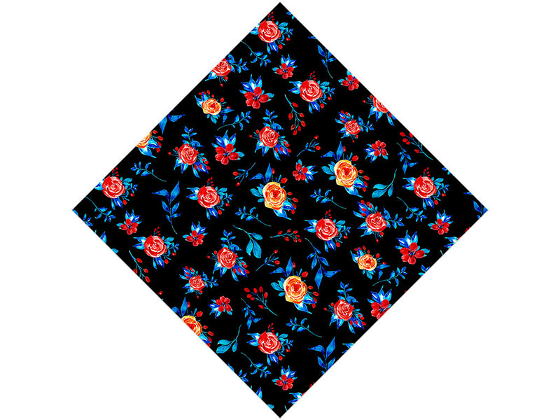 Midnight Begonias Floral Vinyl Wrap Pattern