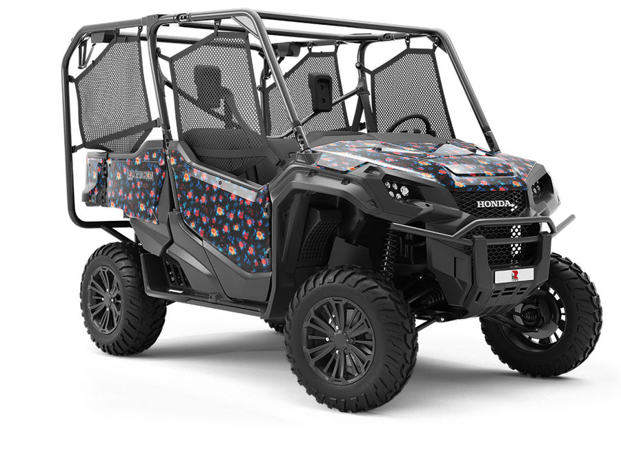 Midnight Begonias Floral Utility Vehicle Vinyl Wrap