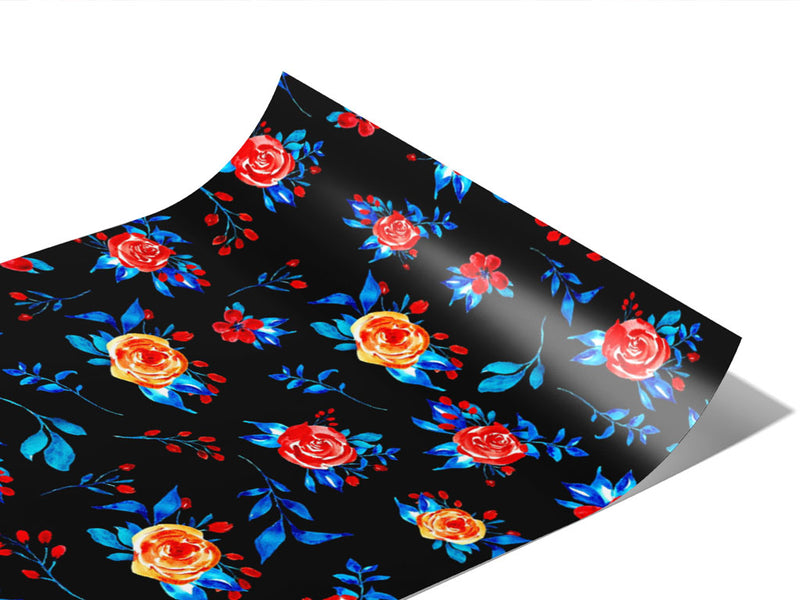 Midnight Begonias Floral Vinyl Wraps~Rwraps Series 914 Digitally Printed Vinyl Wrap~0