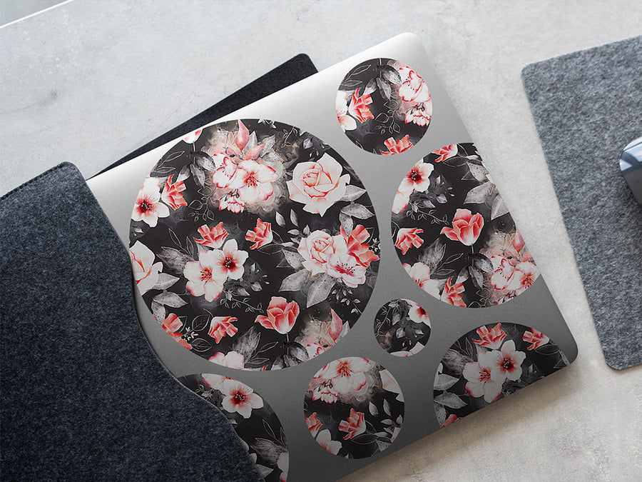 midnight carnation floral DIY Laptop Stickers