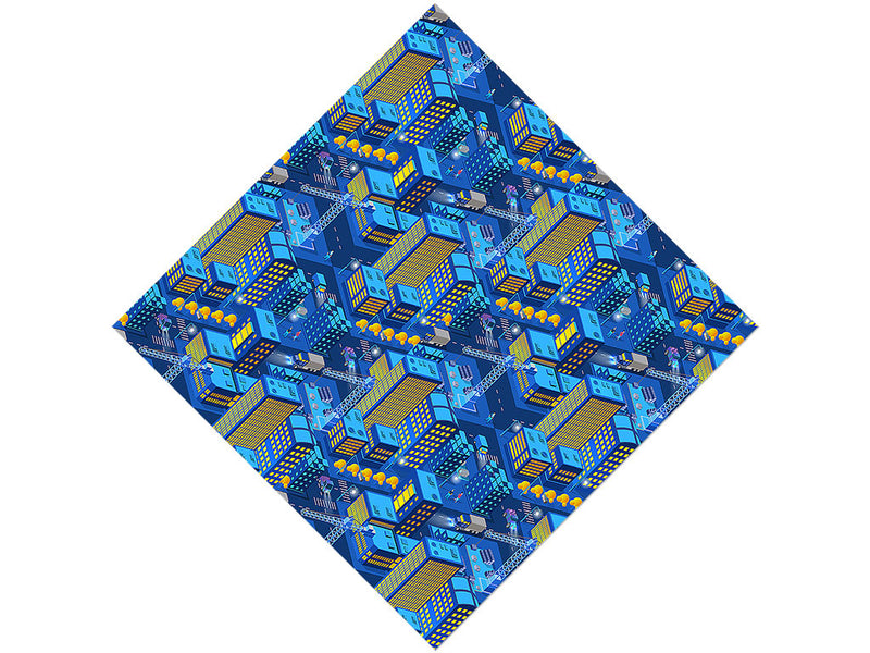 Midnight Construction Cityscape Vinyl Wrap Pattern