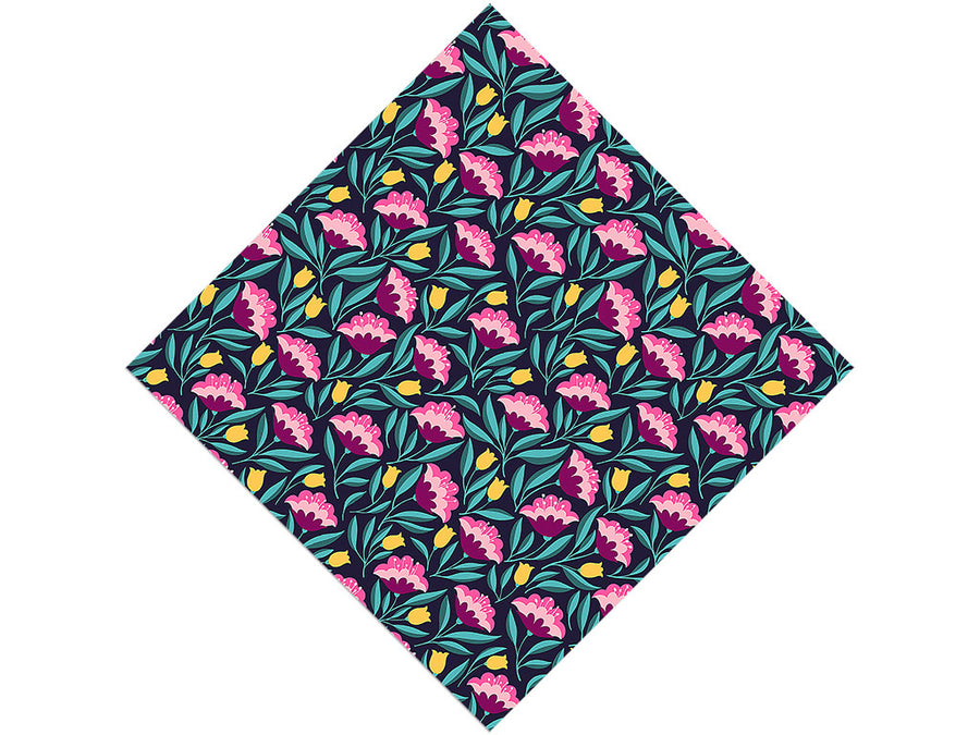 Midnight Deco Floral Vinyl Wrap Pattern