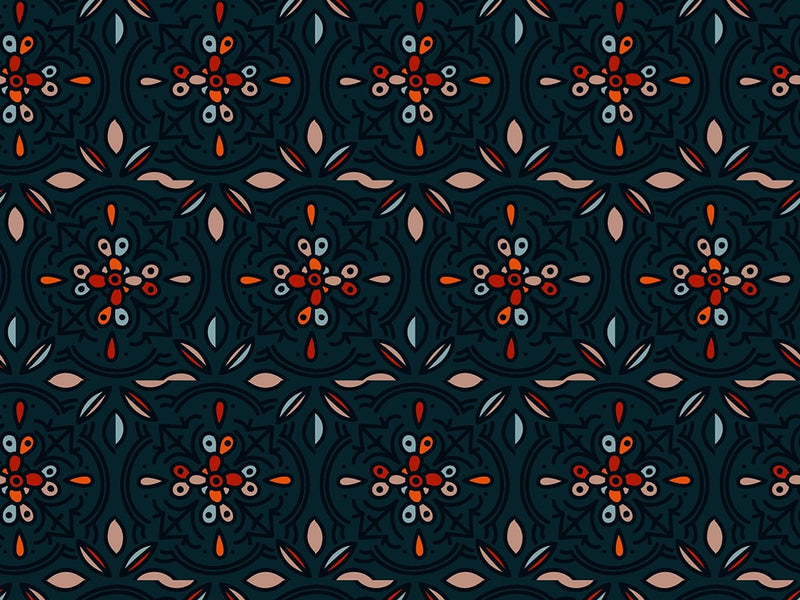 Midnight Garden Tile Vinyl Wrap Pattern~Rwraps Series 914 Digitally Printed Vinyl Wrap~0