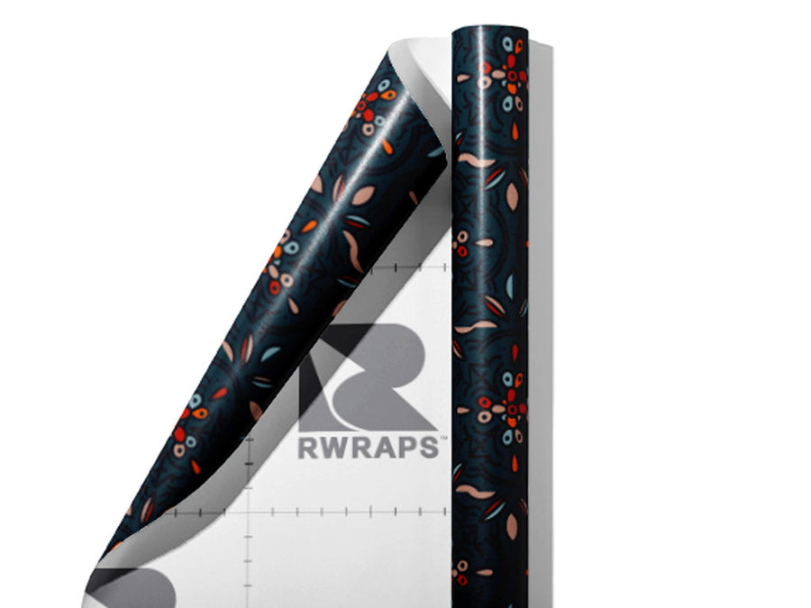 Midnight Garden Tile Wrap Film Sheets~Rwraps Series 914 Midnight Garden Tile Scrolled Sheet~4