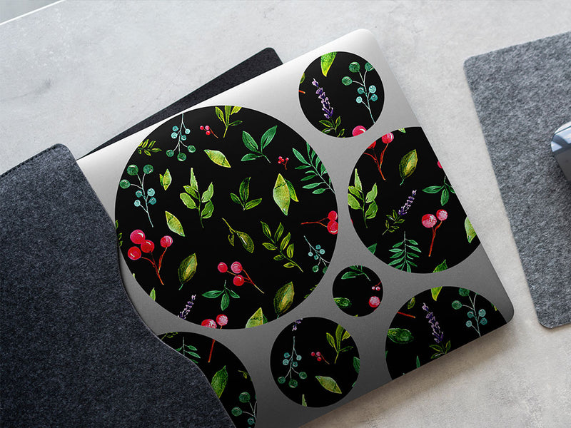 midnight holly floral DIY Laptop Stickers