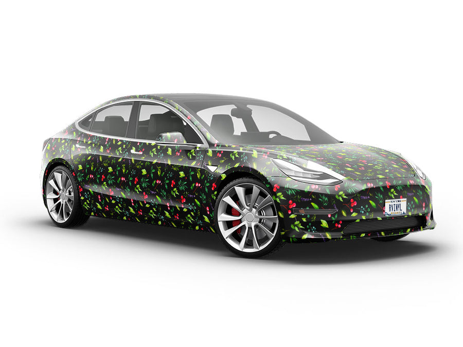 Midnight Holly Floral Vehicle Vinyl Wrap