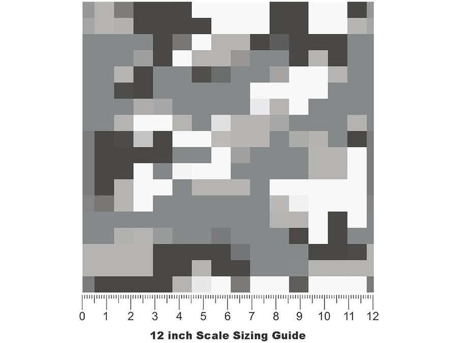 Midnight Mission Pixel Vinyl Film Pattern Size 12 inch Scale~Rwraps Midnight Mission Pixel Sizing Chart~2