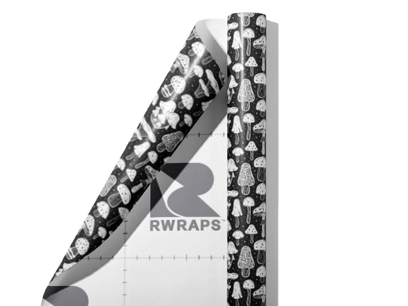Midnight Mycelium Mushroom Wrap Film Sheets~Rwraps Series 914 Midnight Mycelium Mushroom Scrolled Sheet~3