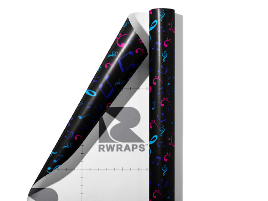 Midnight Notes Music Wrap Film Sheets~Rwraps Series 914 Midnight Notes Music Scrolled Sheet~3