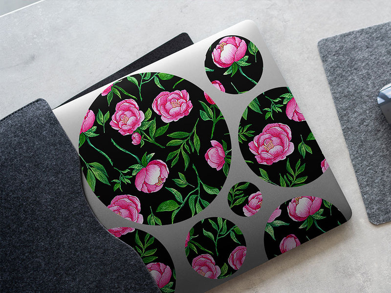 midnight peony floral DIY Laptop Stickers