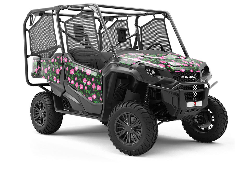 Midnight Peony Floral Utility Vehicle Vinyl Wrap