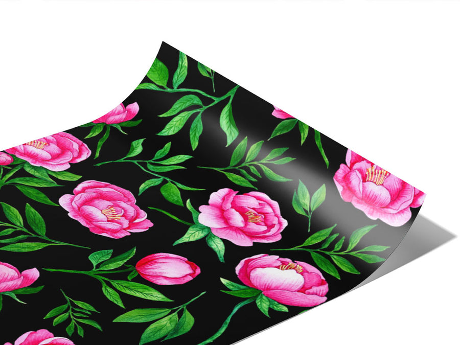 Midnight Peony Floral Vinyl Wraps~Rwraps Series 914 Digitally Printed Vinyl Wrap~0