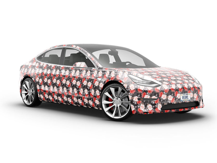 Midnight Rose Floral Vehicle Vinyl Wrap