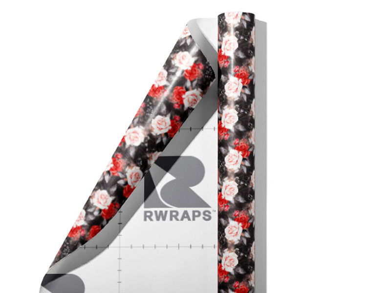 Midnight Rose Floral Wrap Film Sheets~Rwraps Series 914 Midnight Rose Floral Scrolled Sheet~3