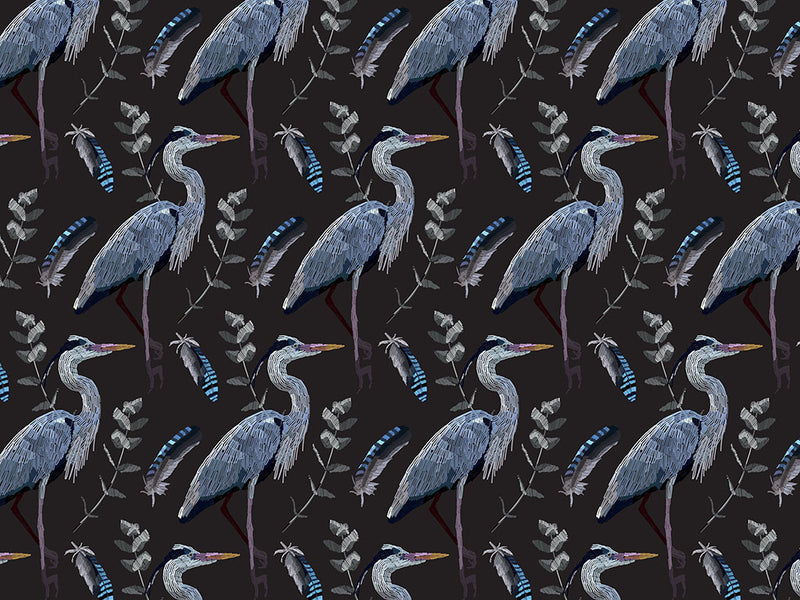 Midnight Storks Birds Vinyl Wrap Pattern~Rwraps Series 914 Digitally Printed Vinyl Wrap~0
