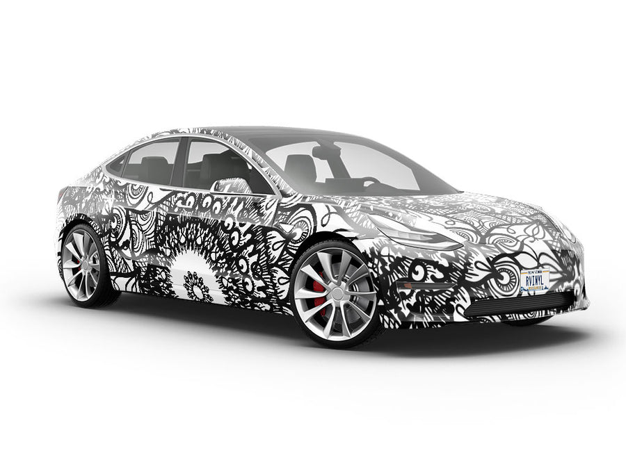 Midnight Sunflowers Mandala Vehicle Vinyl Wrap