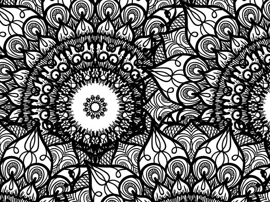 Midnight Sunflowers Mandala Vinyl Wrap Pattern~Rwraps Series 914 Digitally Printed Vinyl Wrap~0