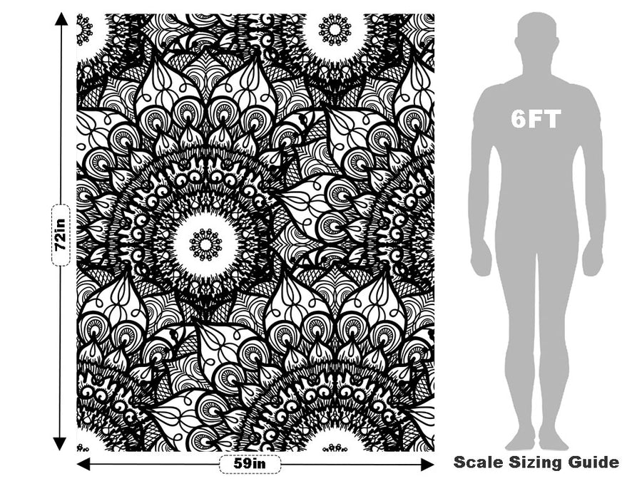 Midnight Sunflowers Mandala Vehicle Wrap Scale~Rwraps Series 914 Midnight Sunflowers Mandala Measurements~1
