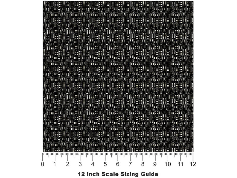 Midtown East Cityscape Vinyl Film Pattern Size 12 inch Scale~Rwraps Midtown East Cityscape Sizing Chart~3