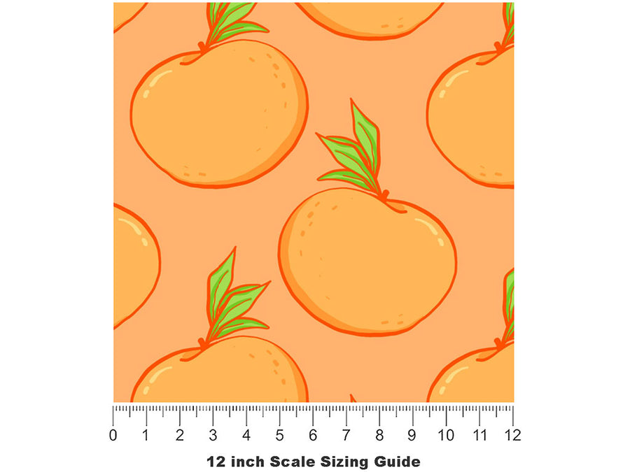 Mighty Mandarin Fruit Vinyl Film Pattern Size 12 inch Scale~Rwraps Mighty Mandarin Fruit Sizing Chart~2