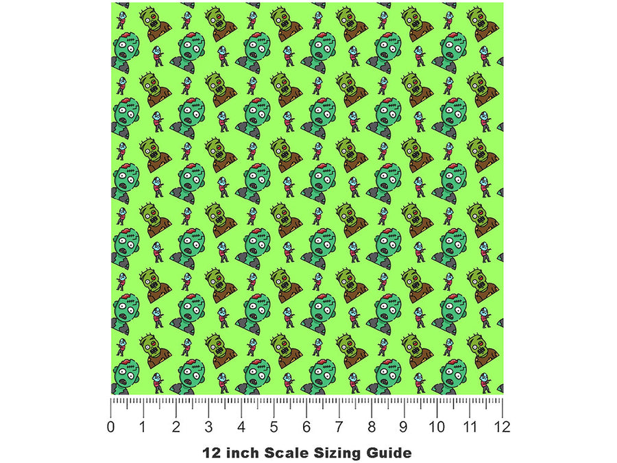Mindless Ghouls Zombie Vinyl Film Pattern Size 12 inch Scale~Rwraps Mindless Ghouls Zombie Sizing Chart~2