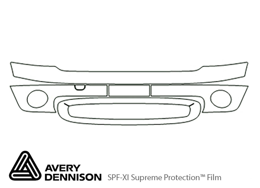 clubman Avery Dennison Clear Bra Bumper Precut PPF Diagram