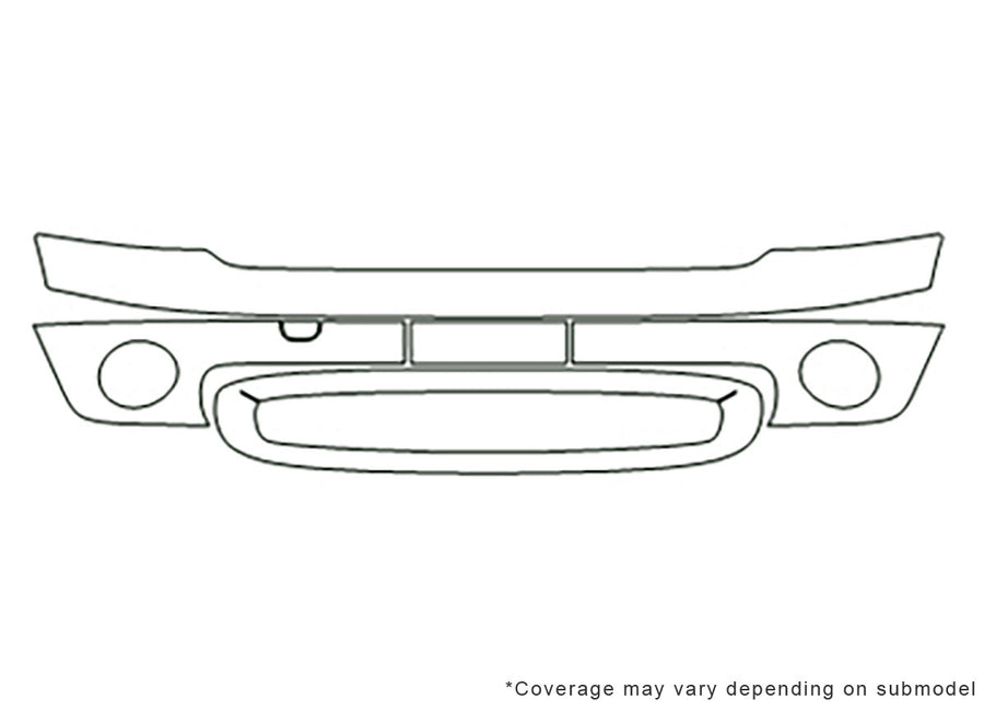 clubman Avery Dennison Clear Bra Bumper Precut PPF Diagram