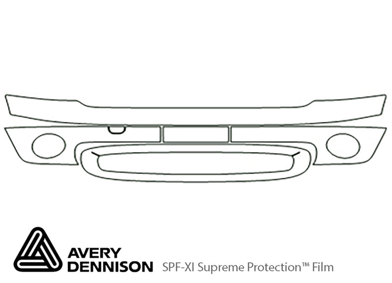 cooper Avery Dennison Clear Bra Bumper Precut PPF Diagram