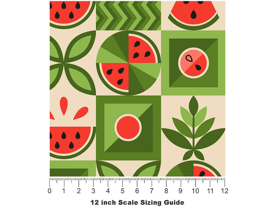 Mini Love Fruit Vinyl Film Pattern Size 12 inch Scale~Rwraps Mini Love Fruit Sizing Chart~2